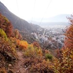 Herrlich herbstlich präsentieren sich die Hänge um die Landeshauptstadt