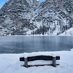 Winter idyll at Lago di Braies lake