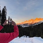 Das Leuchten des Rosengarten ist eines der beliebtesten Fotomotive Südtirols