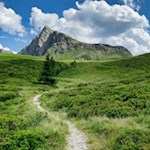 Hinter uns erhebt sich die Jaufenspitze