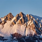 Ausblick auf die schneeverhangenen Telfer Weißen