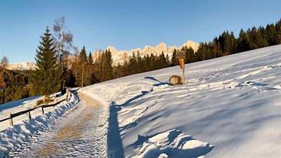 Vor uns erhebt sich der Rosengarten