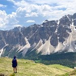 Blick von der Medalges-Spitze auf die Puezgruppe