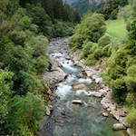 Blick auf die Passer am Beginn des Passerschluchtenweges