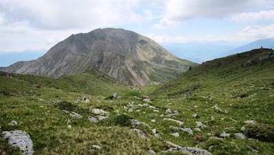 Vor der Kulisse des Gitschberg zurück zur Bergstation