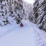 Abfahrt von der Alrißalm