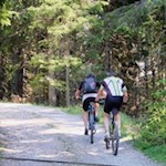 Der Wanderweg zur Ramitzler Schwaige ist auch als MTB-Strecke ausgewiesen