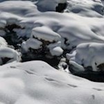 In Winterstarre verfallen: der Wielenbach in der kalten Jahreszeit