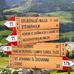 Hinter dem Ederhof zweigt der Weg nach St. Johann ab