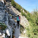 Gesicherte Passage auf dem Rotenstein Höhenweg