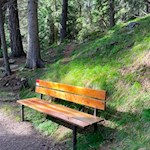 Einzelne Bänke laden zum Verweilen ein