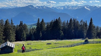 Der Rückweg von der Vöraner Alm erfolgt auf dem Hinweg