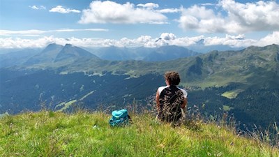 Ausblick vom Ratschinger Kreuz in Richtung Jaufen und Passeier