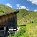 Pichlerbergalm unterhalb des Pfunderer Höhenwegs