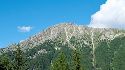 Unser Blick fällt auf das einsame Gaisjoch