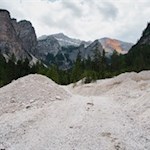Geröllreicher Anstieg in Richtung Rossalm