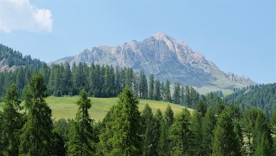 Unser Blick fällt auf den markanten Peitlerkofel