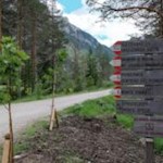Der Anstieg zur Drei Zinnen Hütte ist mit 3:10 h ausgeschildert