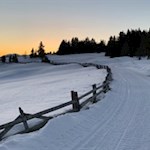 Sunset on the Alpe di Rodengo near Roner alpine hut