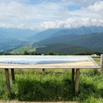 Panoramatafel auf dem Grasrücken des Kleinen Gitsch