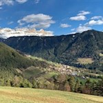 Ausblick auf den Rosengarten und den Latemar bei Völsegg