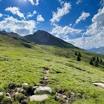 Anstieg auf das vor uns aufragende Saxenle