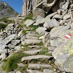 Über Steinstufen zur Chemnitzer Hütte