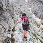 Kurze seilgesicherte Passage hinter der Grasleitenhütte