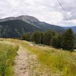 Der Weg Nr. 8 führt durch aussichtsreiche Wiesen zum Restaurant Pichlberg