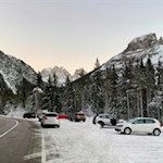 Hikers' parking lot in Carbonin