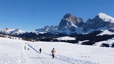 Winterwanderung auf der Seiser Alm zur Rauchhütte