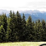 Kurze Pause mit Dolomitenblick auf dem Weg zur Taistner Alm