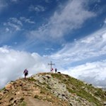 Beinahe beim Gipfelkreuz des Speikboden angelangt