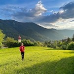 Im warmen Licht der untergehenden Abendsonne zurück nach Tiers