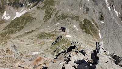 Auf dem Rückweg von der Napfspitze zur Edelrauthütte