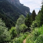 Unterwegs öffnen sich schöne Ausblicke auf die Santner- und Euringerspitze