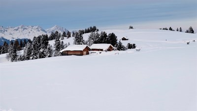 Wie aus dem Bilderbuch präsentiert sich die Winterlandschaft am Würzjoch