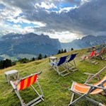 Deck chairs of the Bioch moutain hut