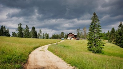 Inmitten schöner Wiesen lädt die Heinzenalm zur Einkehr