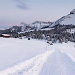 Von der Würzjochhütte führt ein schöner Winterwanderweg auf den Costaces