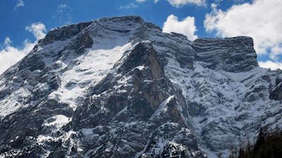 Die nahezu senkrechten Wände des Seekofel