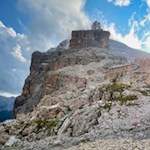 Das ehemalige Rifugio Cantore unterhalb der Punta Marietta