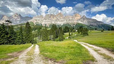 Ausblick von der Heinzen Alm auf den Rosengarten
