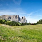 Der Schlern ist eines der Wahrzeichen der Seiser Alm