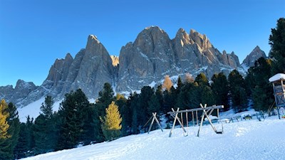 Ausblick von der Geisleralm auf die Geislerspitzen