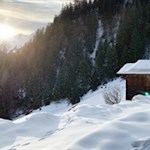 Sonnenuntergang nahe der Schönbergalm