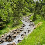 Entlang des glucksenden Valtiglbachs zur Valtiglalm