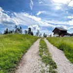 Inmitten idyllischer Wiesen liegt die Heinzenalm
