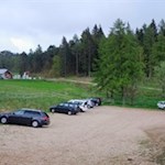 Hiking parking lot above passo S. Barbara