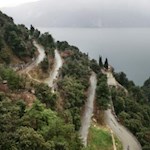 Die alte Ponale Straße windet sich in Serpentinen in Richtung Ledrosee